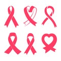 Pink breast cancer awareness ribbon. Vector illustration Eps 10 Royalty Free Stock Photo